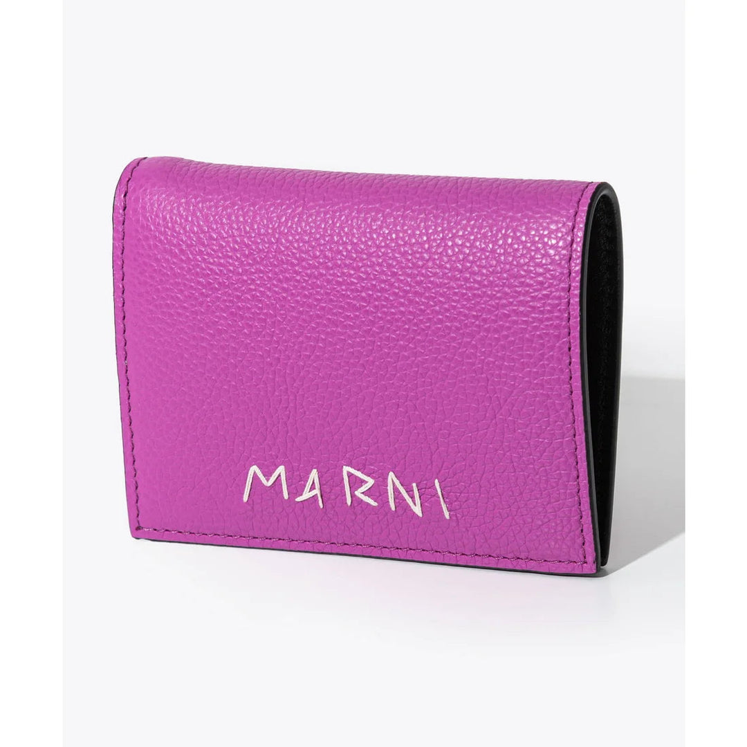 Marni Mending Bi-fold Leather Wallet - Cassis Pink | ShopSimon