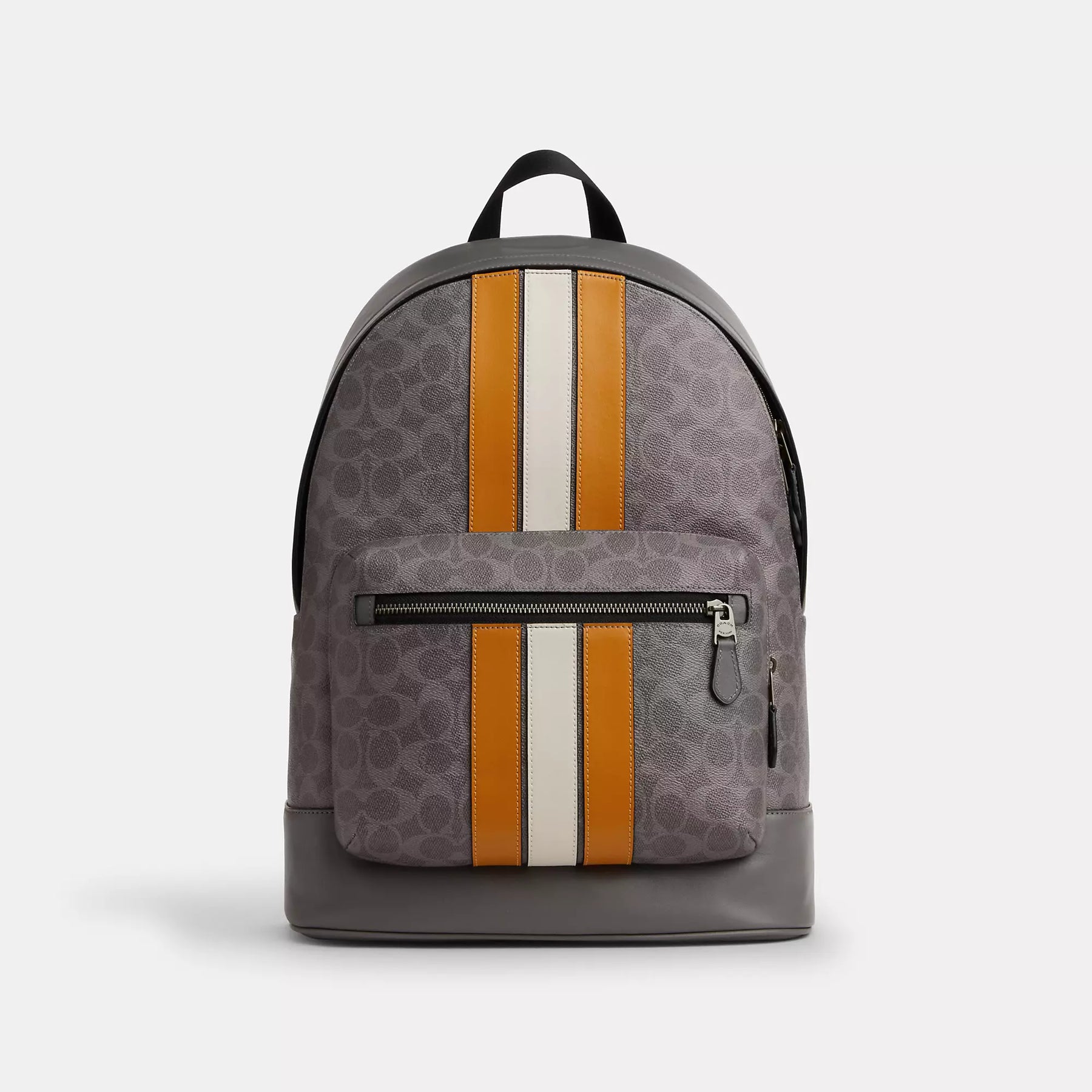 Coach Outlet West Backpack In Signature Canvas With Varsity Stripe