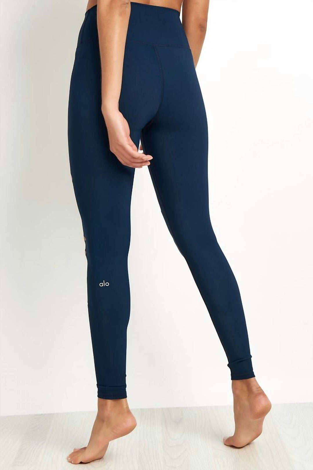 Navy Alo Yoga Bottoms ALO YOGA High Waist Ripped Warrior Legging