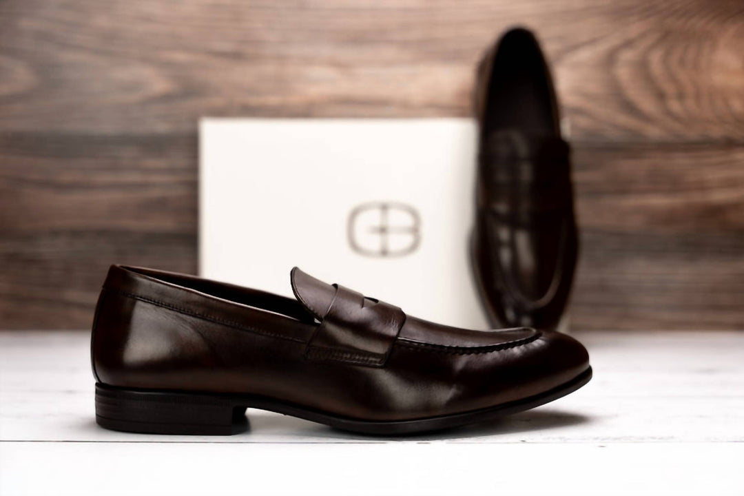 NEW G. BROWN men\'s the cannon penny loafer in chocolate G. Brown Men main image 2