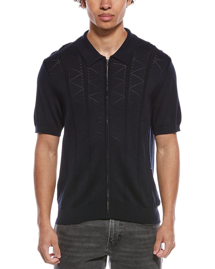Jason Wu Pointelle Zip Polo Shirt | ShopSimon