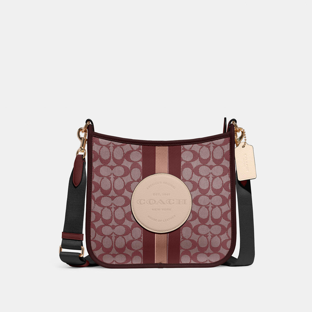 Coach Outlet Dempsey File Bag In Signature Jacquard With Stripe And Coach  Patch