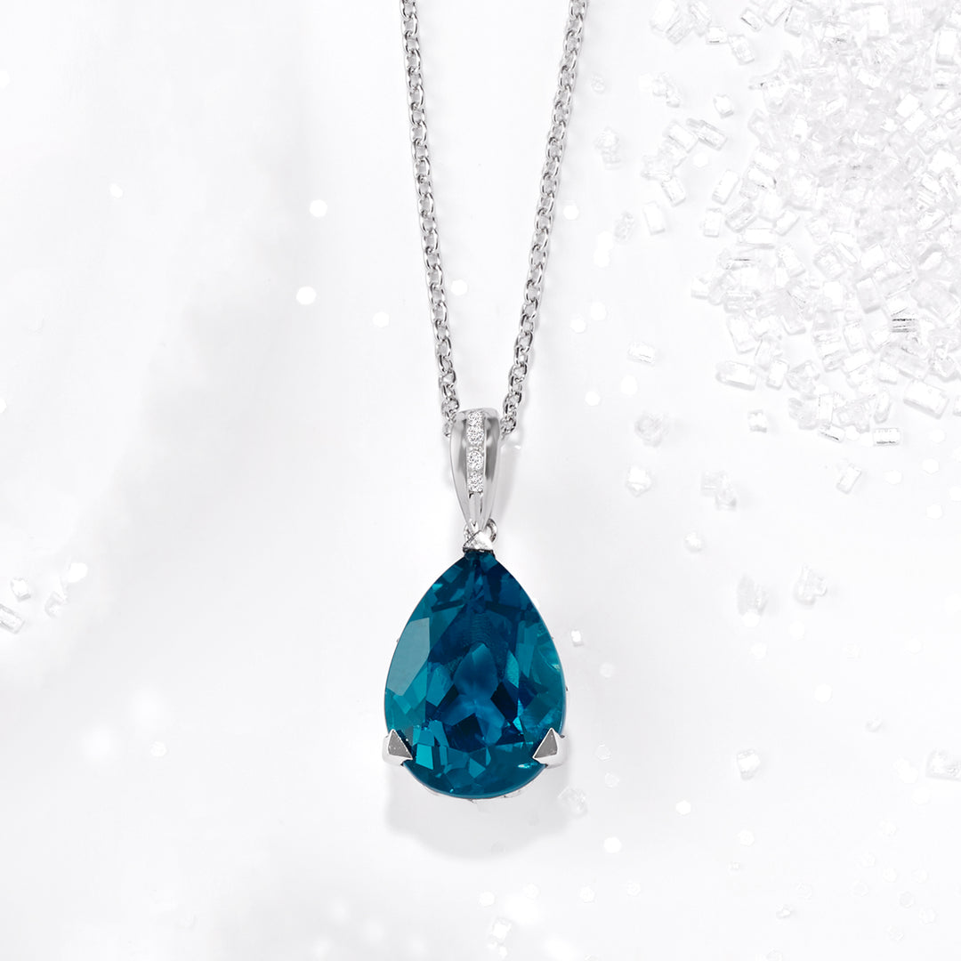 Ross-Simons London Blue Topaz Pendant Necklace With Diamond Accents In Sterling  Silver | ShopSimon