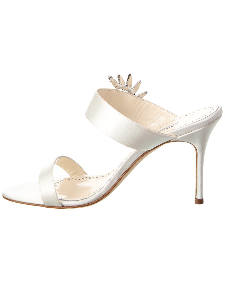 78▢MANOLO BLAHNIK CHIVELAFLAT UT0820-2 Manolo Blahnik Chivela 90 Satin Sandal | ShopSimon