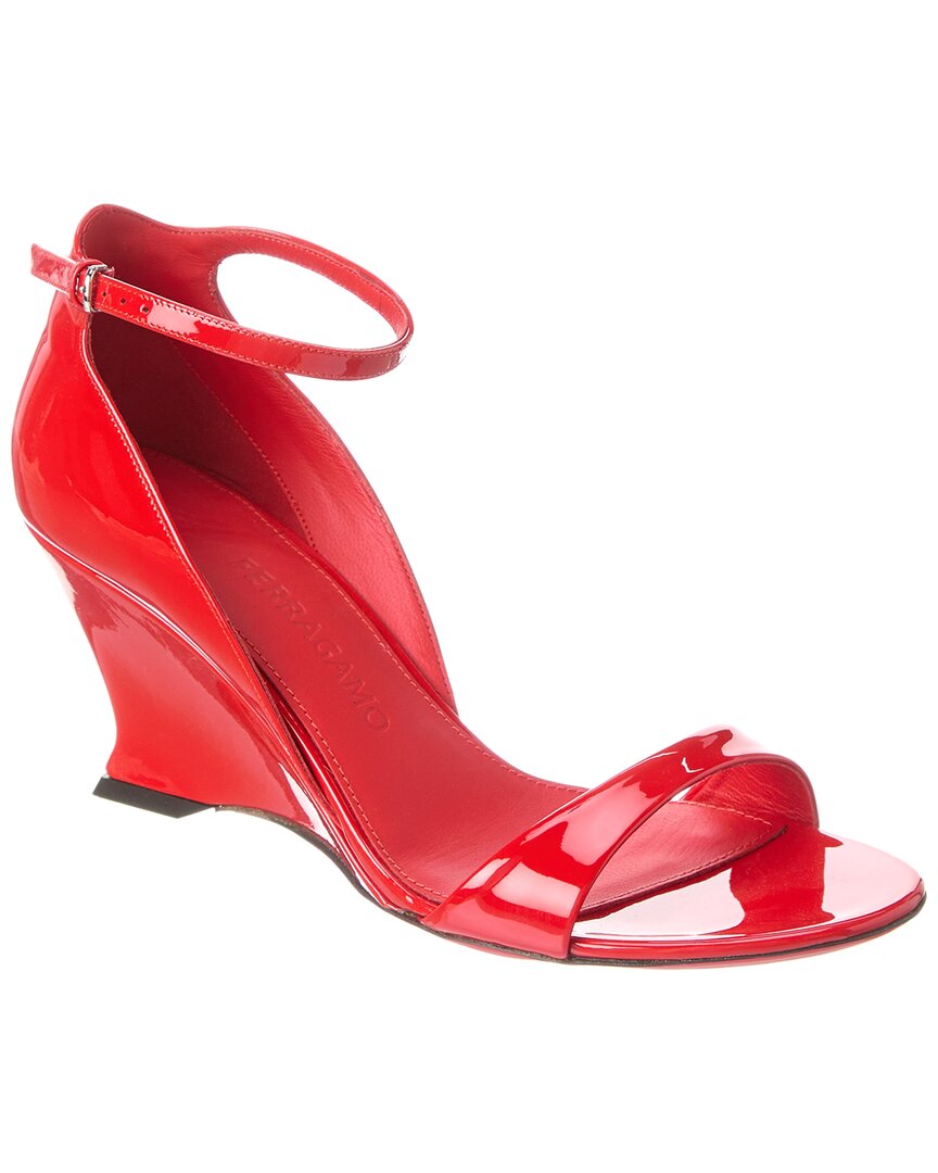 Salvatore Ferragamo Ferragamo Vidette Leather Wedge Sandal