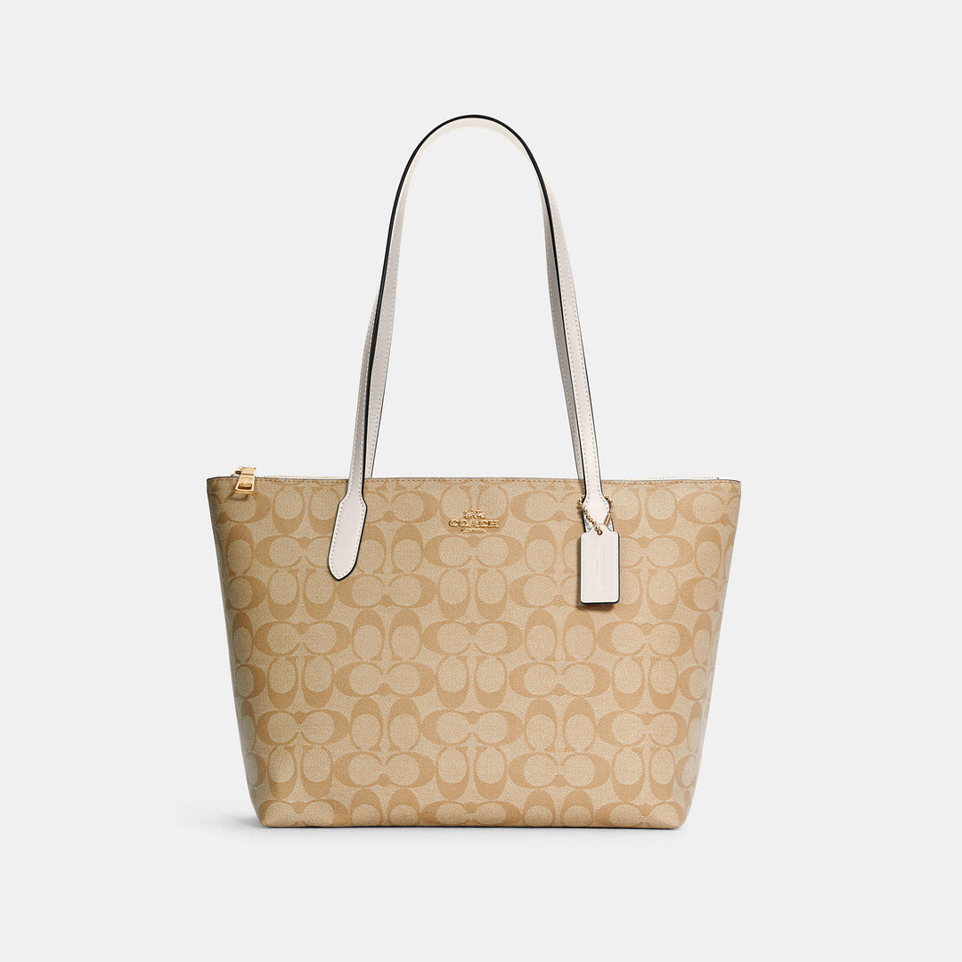 Coach Outlet Zip Top Tote In Signature Canvas | ShopSimon