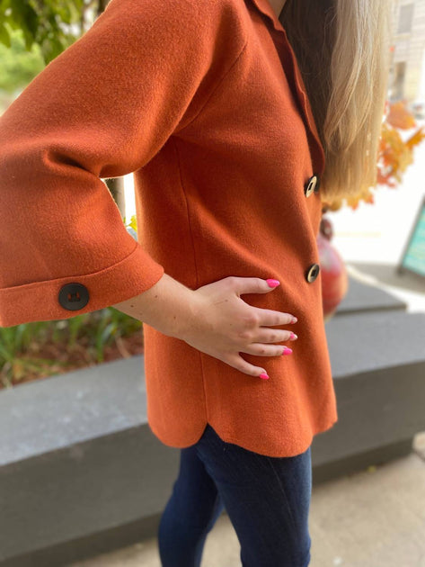 K&K Fashion Knit Jacket in Rust | ShopSimon