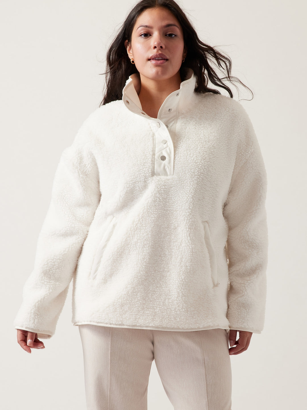 ATHLETA Cozy Sherpa cheapest Snap Sweatshirt - L