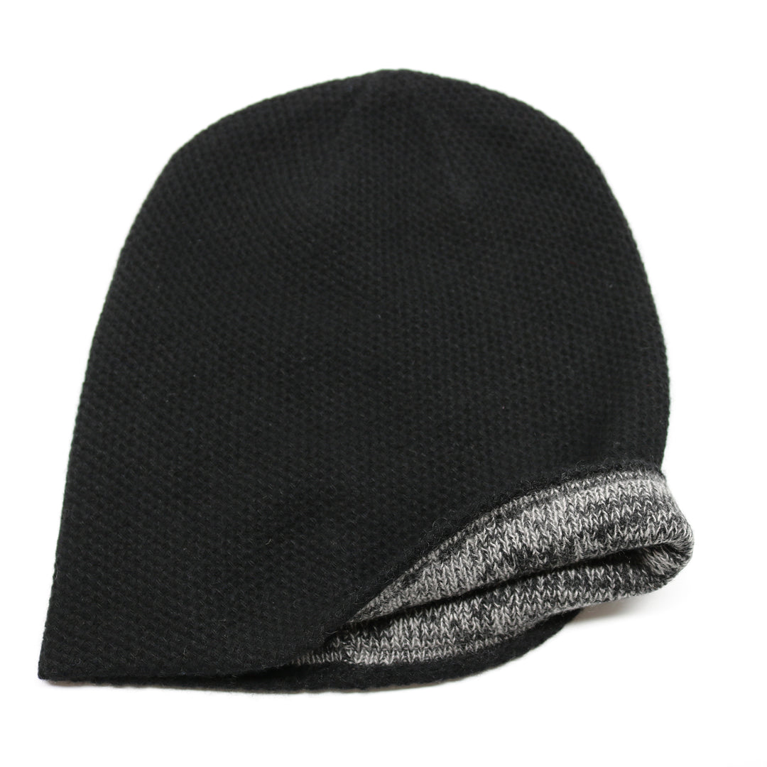 PORTOLANO Cashmere Reversible Slouchy Beanie OS ?? CASHMERE SLOUCHY HAT – PORTOLANO main image 4