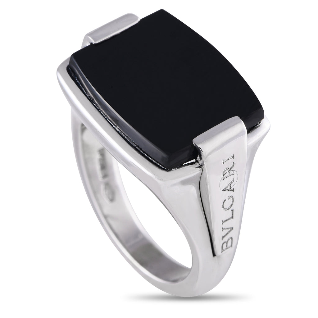 Bvlgari Allegra 18k White Gold Black Onyx Ring ShopSimon