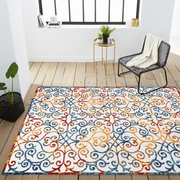 JONATHAN Y Atrani Scroll Trellis Indoor/Outdoor Area Rug | ShopSimon