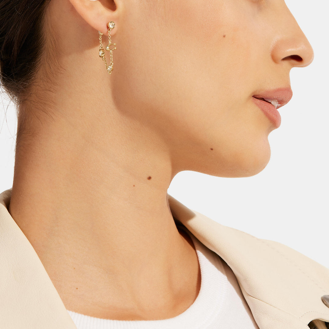 ピアス Crystal Chain Earrings Coach Outlet Signature Crystal Chain Earrings | ShopSimon