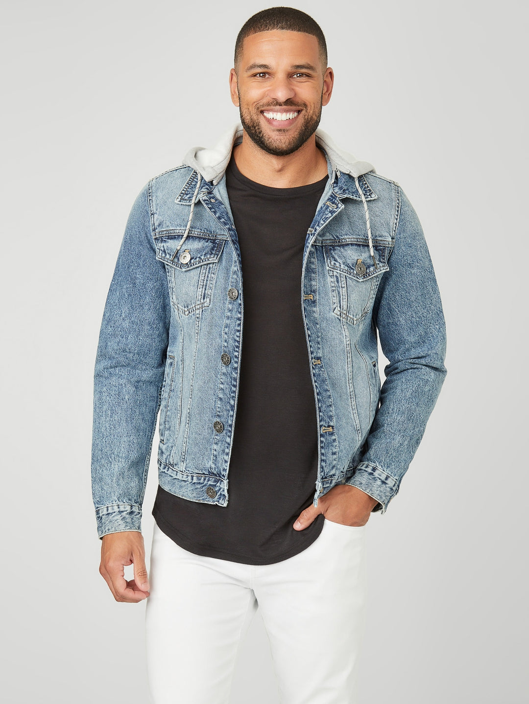 Guess Factory Harold Hooded Denim Jacket | ShopSimon