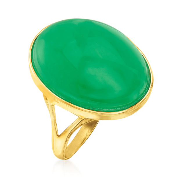 Ross-Simons Jade Ring In 14kt Yellow Gold | ShopSimon