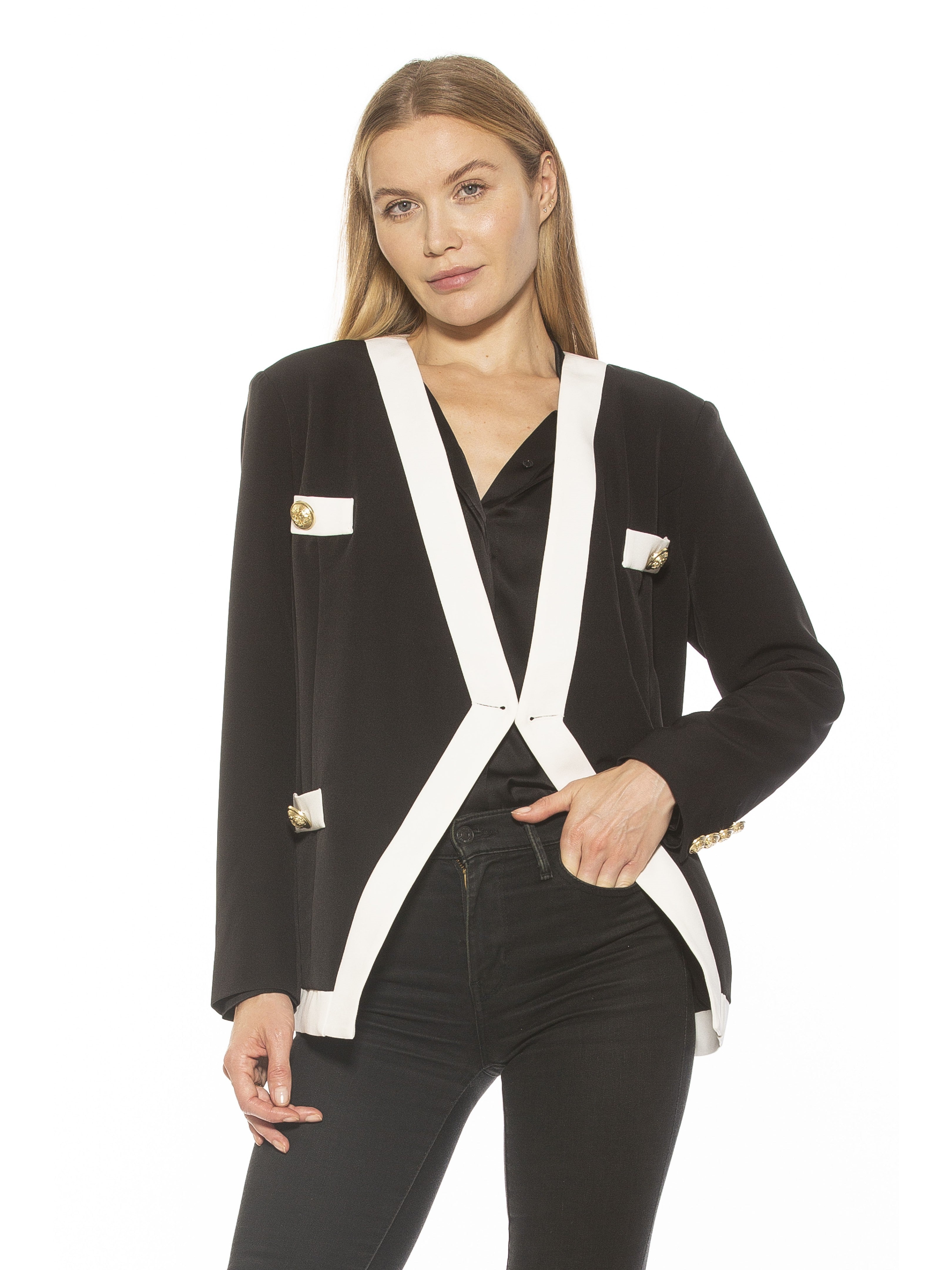 スーツ PAROSH Women Suit Jackets D420411BAMBU813 Black P.A.R.O.S.H. Blazers, sport coats and suit jackets for Women