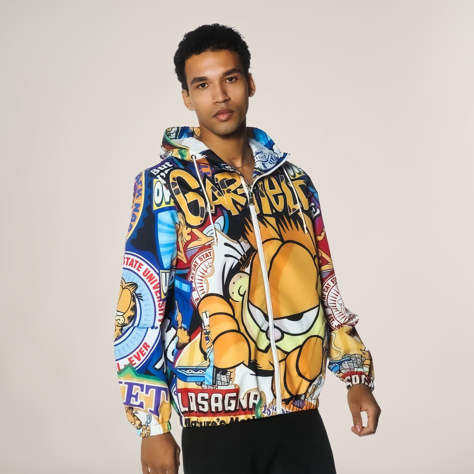 Men's popular Small: Members Only X Garfield Windbreaker Zip Up Jacket