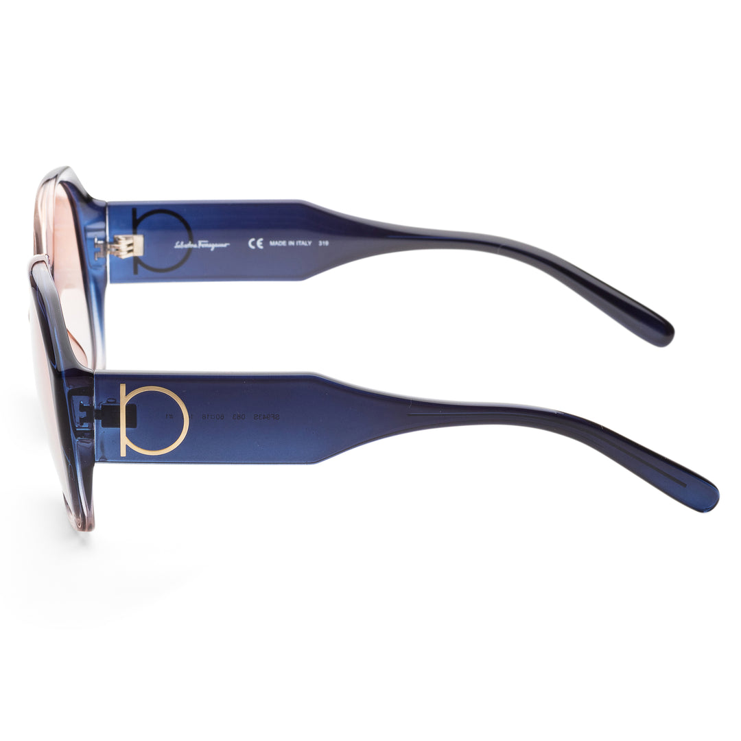 Brand New Salvatore Ferragamo SF943S 083 Oversized Sunglasses Blue Pink 60mm Salvatore Ferragamo Sunglasses SF943S 083 Grey Rose Gradient  main image 4