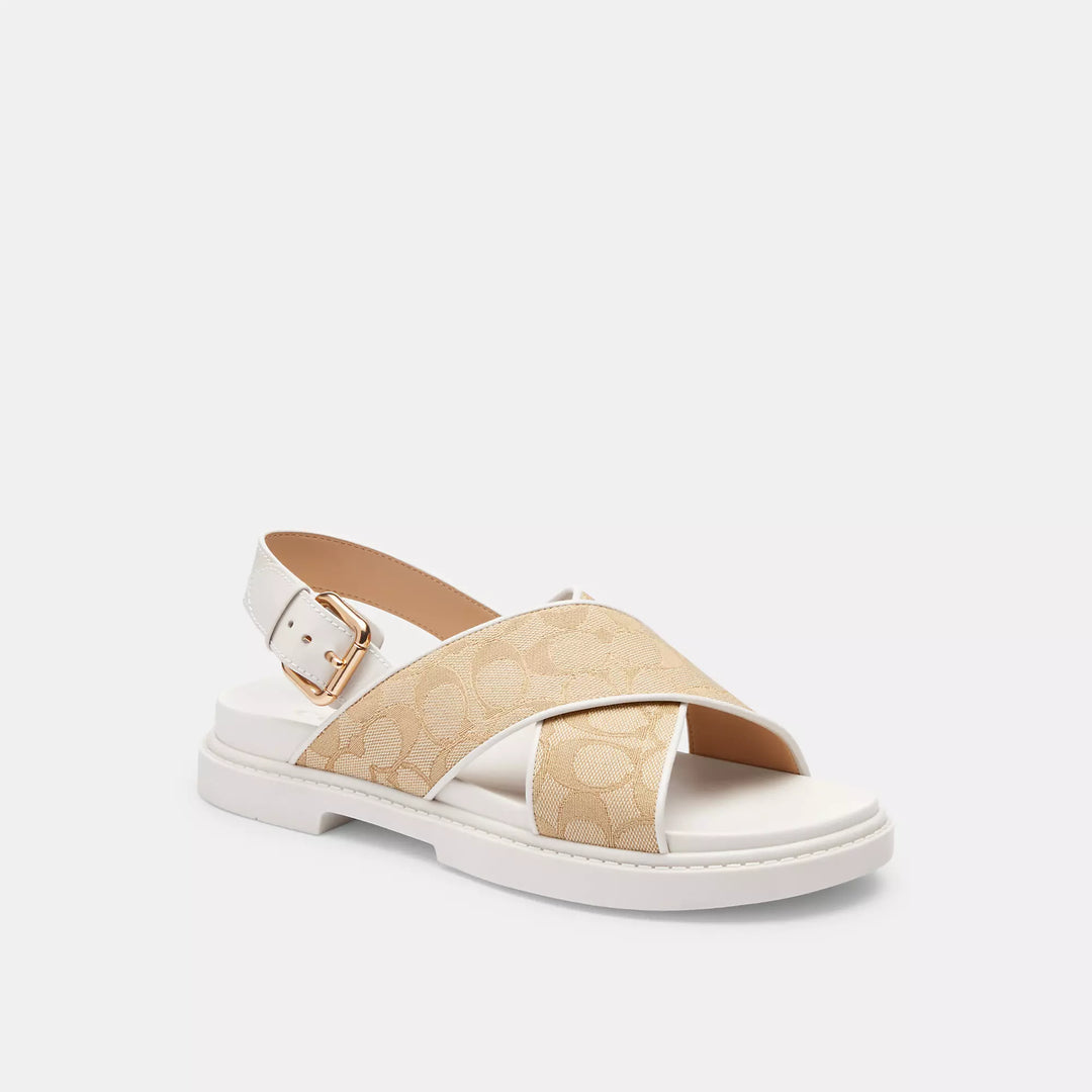 Coach Outlet Fraser Sandal In Signature Jacquard ShopSimon