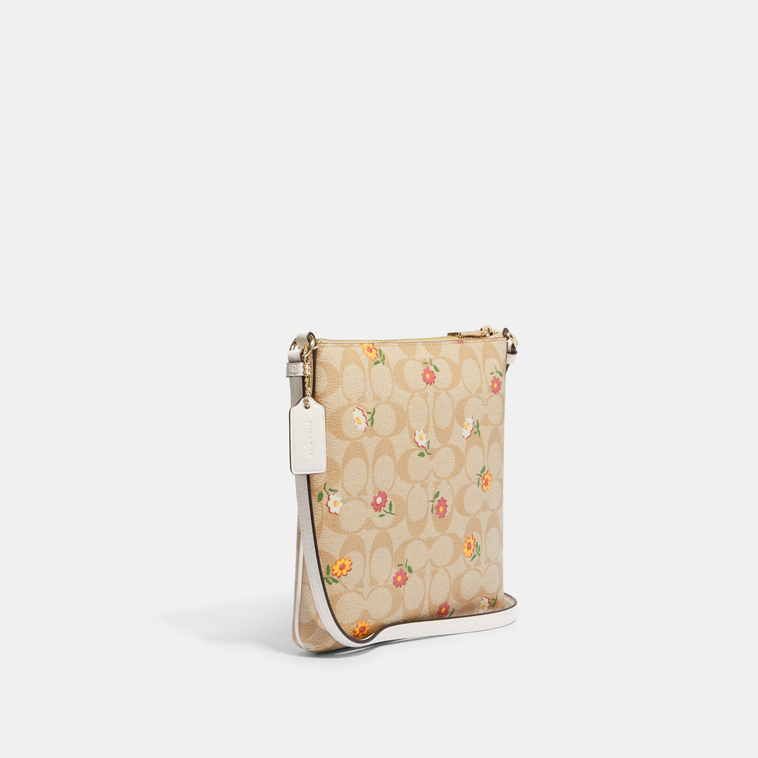 Coach Signature Ditsy Mini Rowan File Bag (Light Khaki) high quality