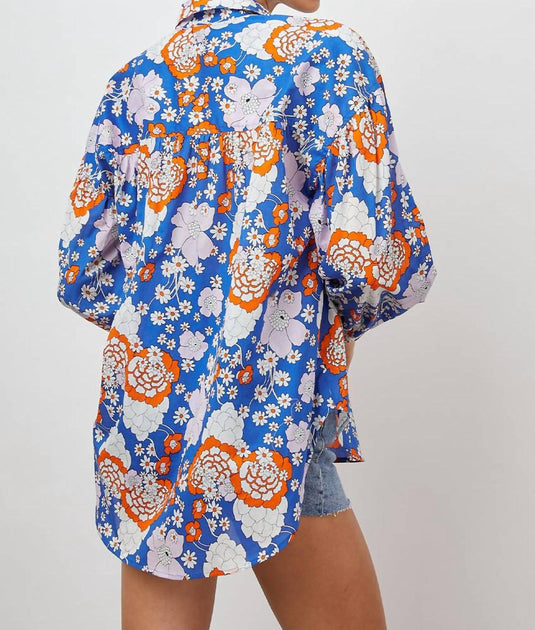 Rails Janae Shirt In Cobalt Floral | ShopSimon