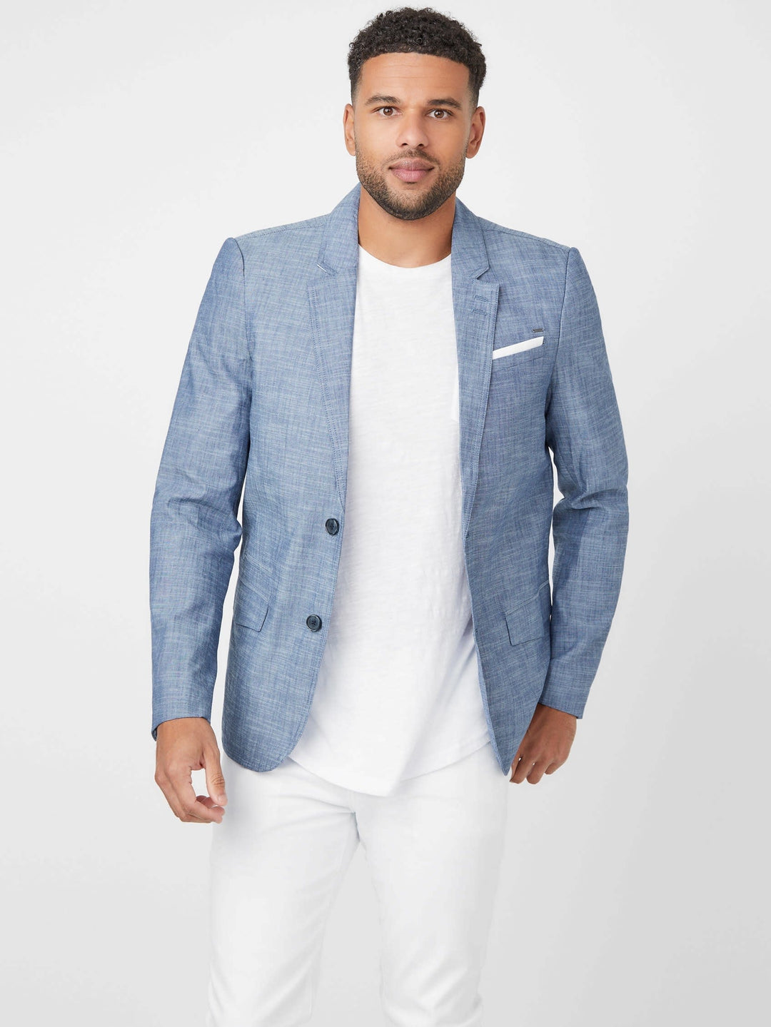 Guess Factory Sanders Chambray Blazer | ShopSimon