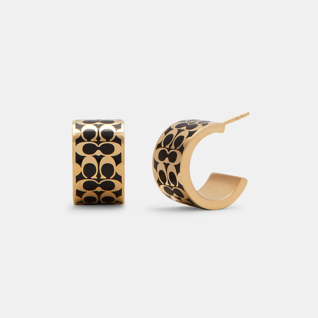 【COACH】セール☆Signature Huggie Earrings☆シグネチャー Coach Outlet Signature Huggie Earrings | ShopSimon