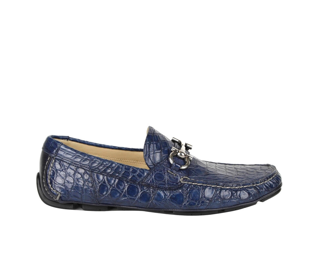 Salvatore Ferragamo Men's Crocodile Horsebit Loafer | ShopSimon