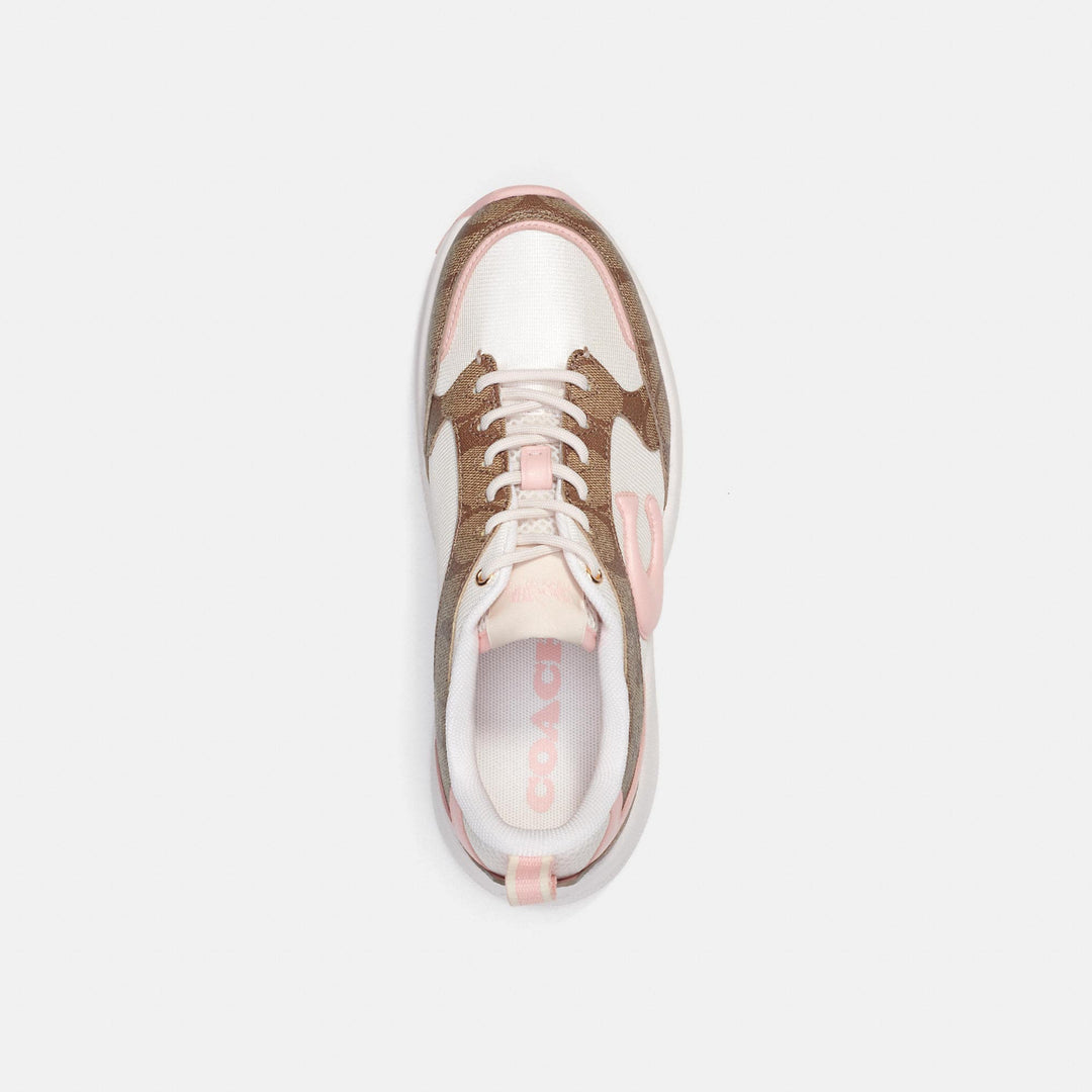 コーチ C275 SIG TECH RUNNER US 7 スニーカー白黒 Coach Outlet C275 Tech Runner In Signature Canvas | ShopSimon
