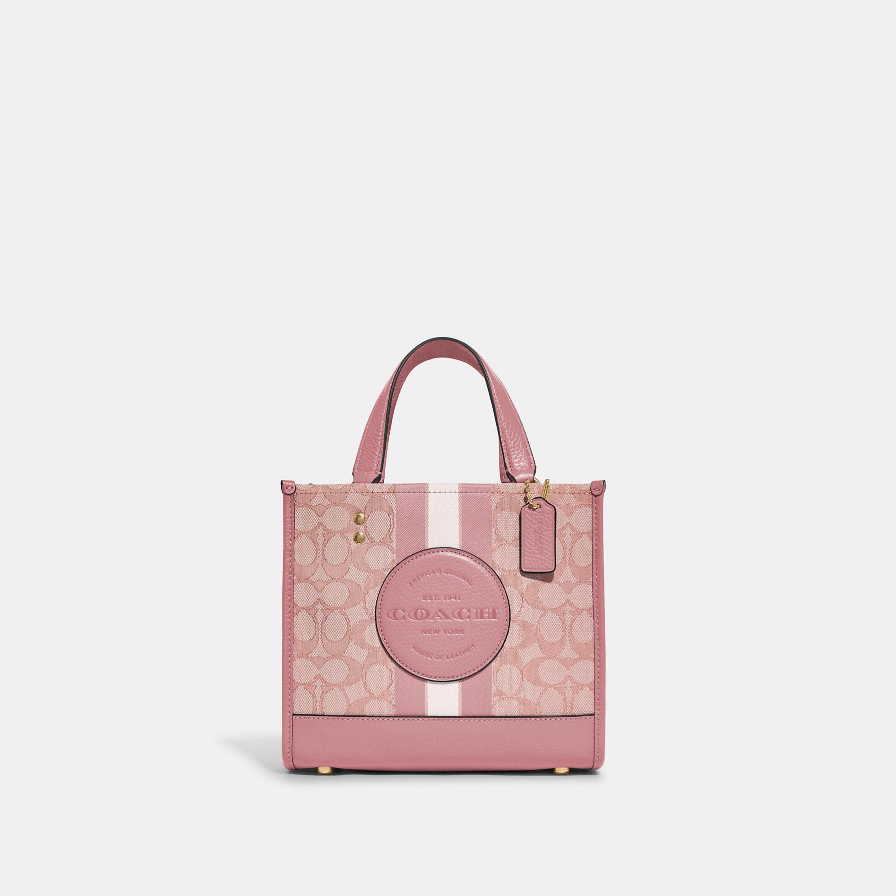 Dempsey Tote 22 deals In Signature Jacquard With Stripe And Coach Patch