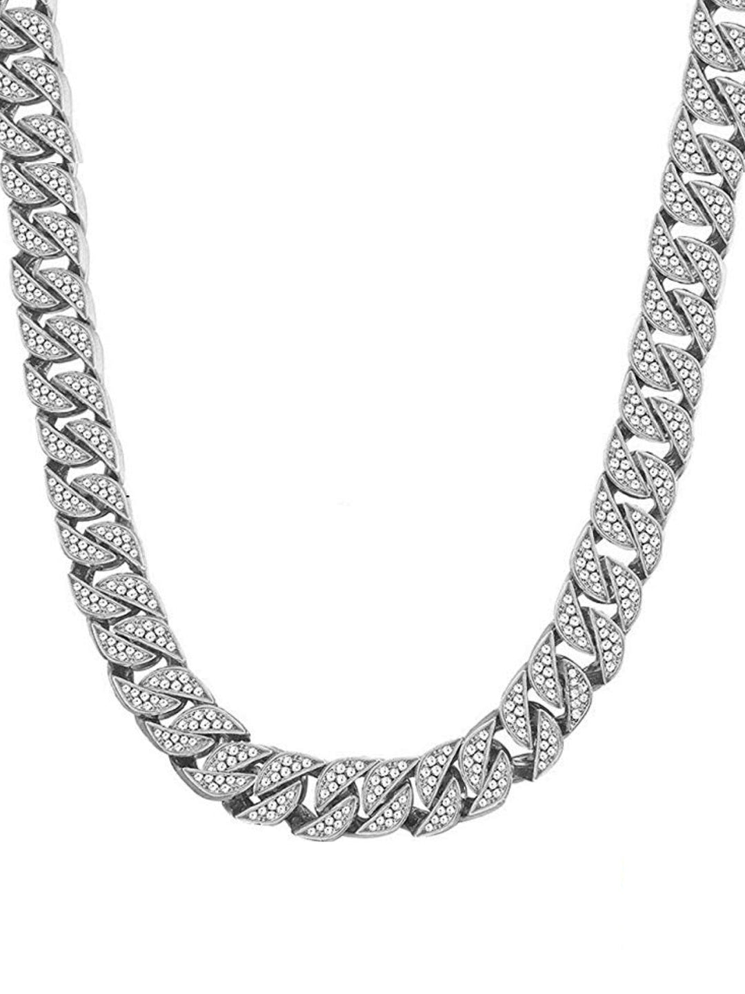 Stephen Oliver Silver Cz Link Necklace | ShopSimon
