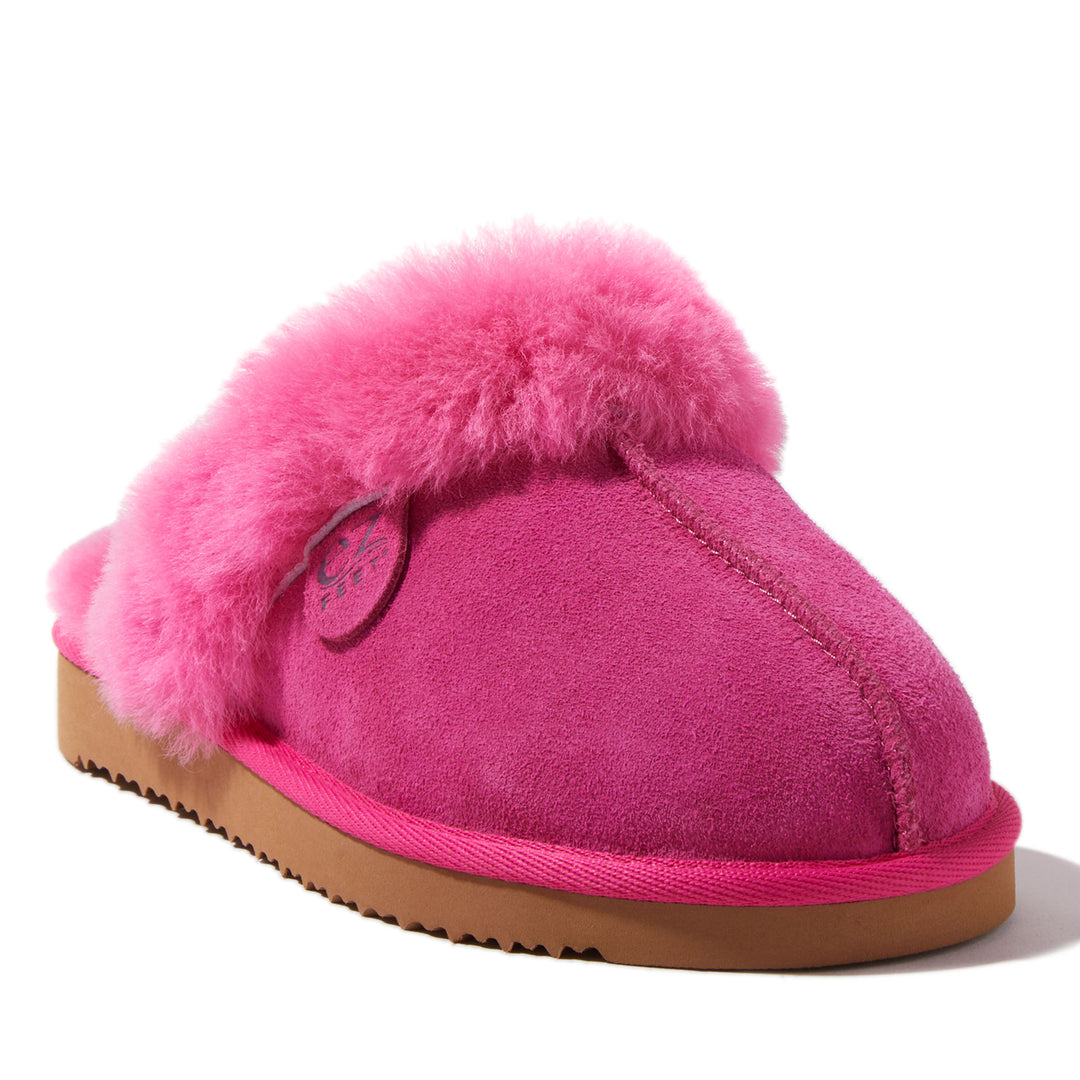 Dearfoams EZ Feet Women's Genuine Shearling Scuff Slipper