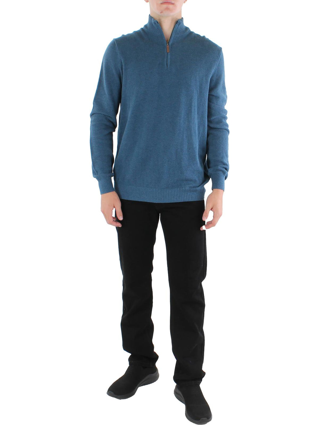 Club outlet Room Men's Regular-Fit 14-Zip Merino Wool Blend Sweater