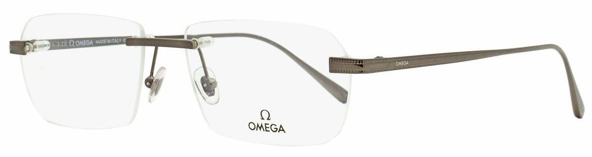 Omega Rimless Frame Omega Men's Rimless Eyeglasses Om5015h 008 Gunmetal 56mm | ShopSimon
