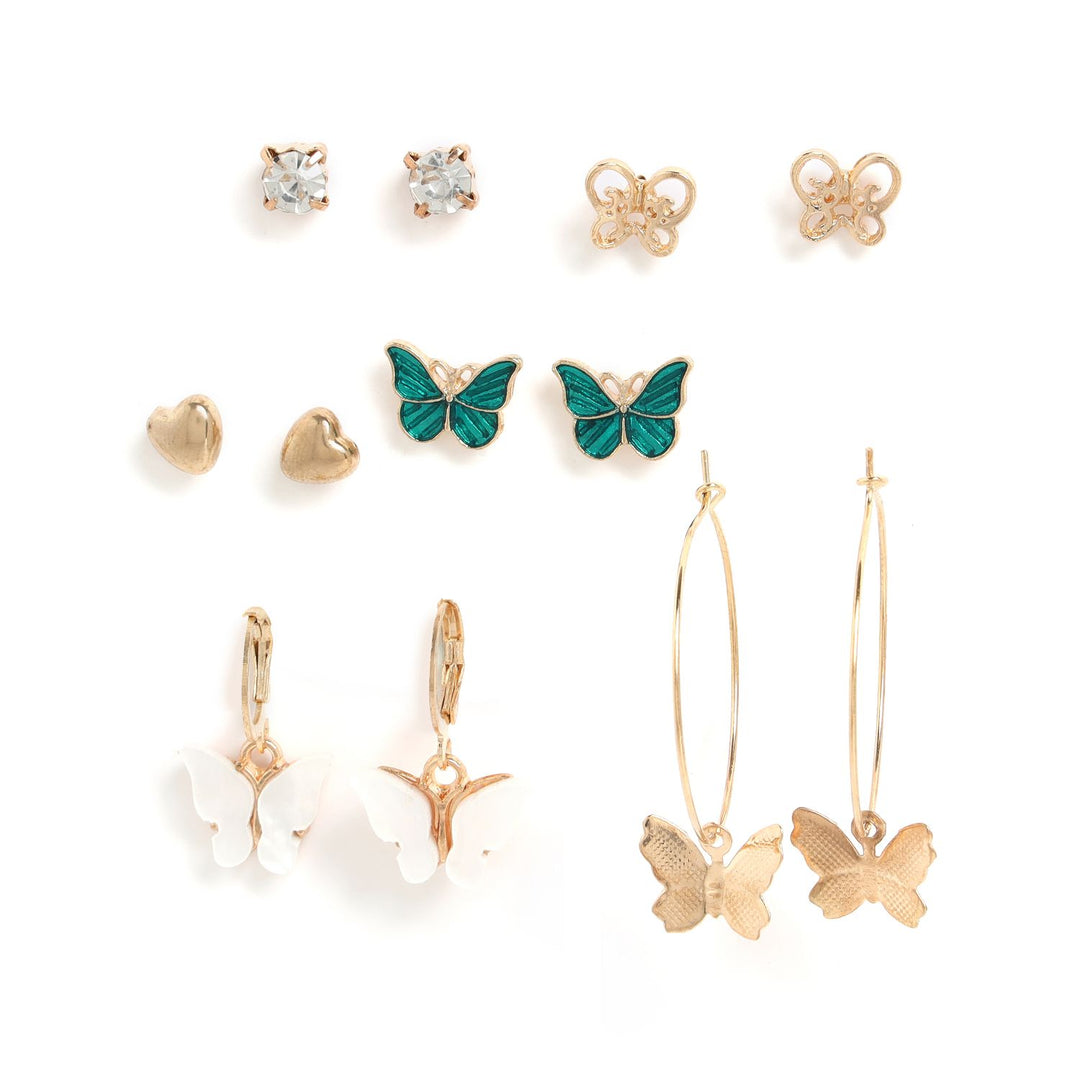 SOHI Pack Of 6 Butterfly Shaped Earrings | ShopSimon