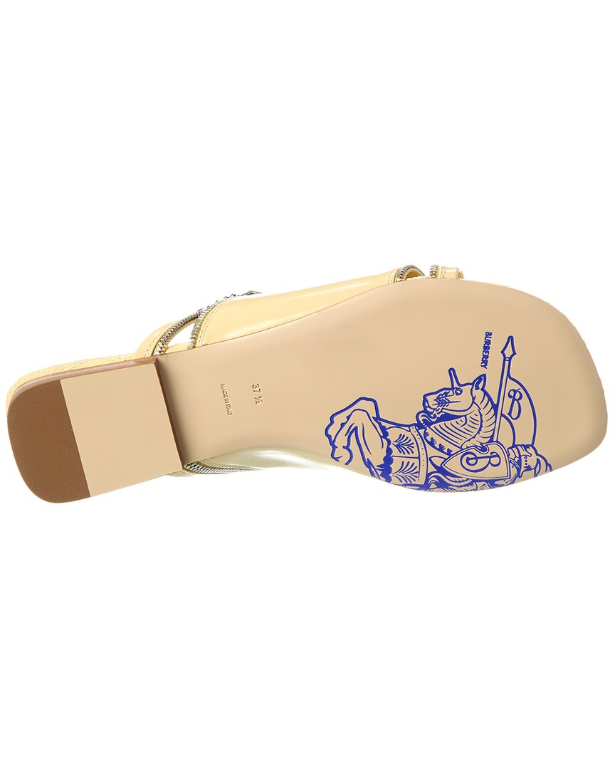 サンダル・ミュール Burberry SS24 'Peep' sandals (8080253 DAFFODIL) Burberry Peep Leather Sandal | ShopSimon
