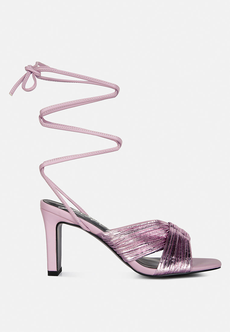 LONDON RAG: Anvil Metallic Block outlet Heeled Lace Up Sandal