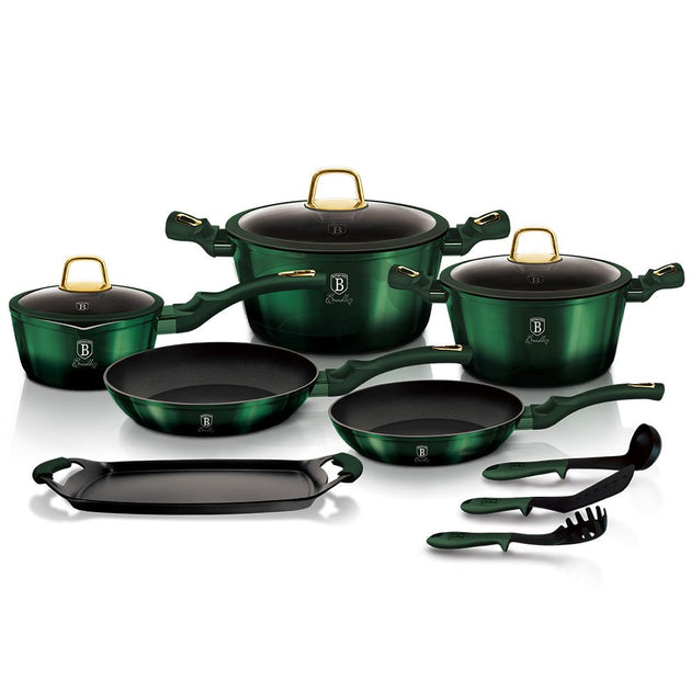 Berlinger Haus 12-Piece Kitchen Cookware Set Emerald Collection | ShopSimon