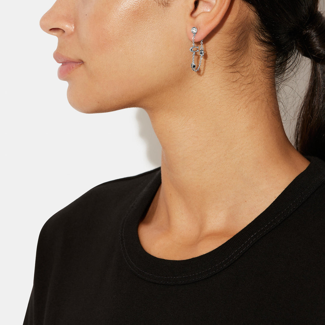 ピアス Crystal Chain Earrings 925 Sterling Silver Zircon Chain Earrings – Lydia's Beryl