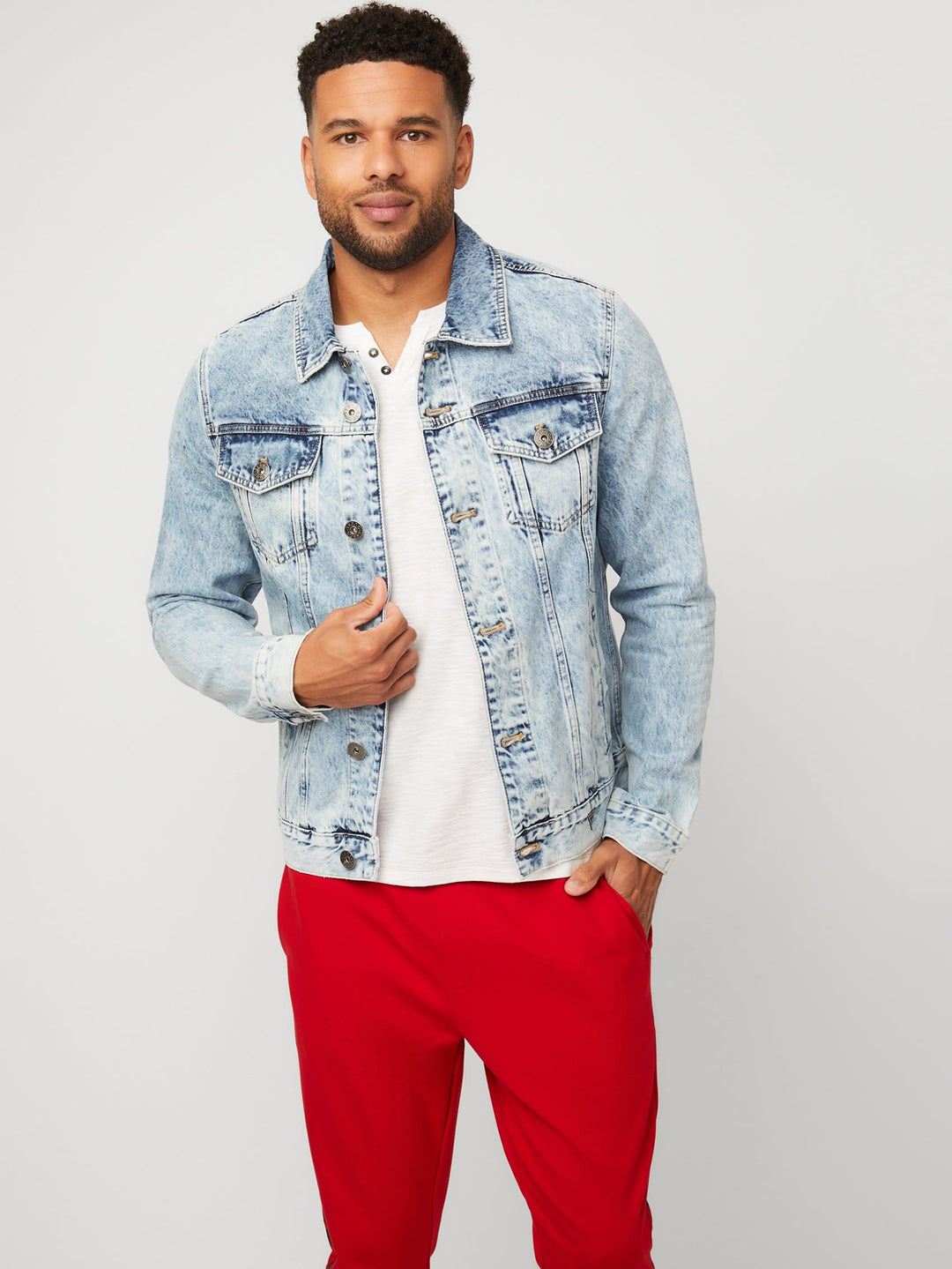 Guess Factory Harold Hooded Denim Jacket | ShopSimon