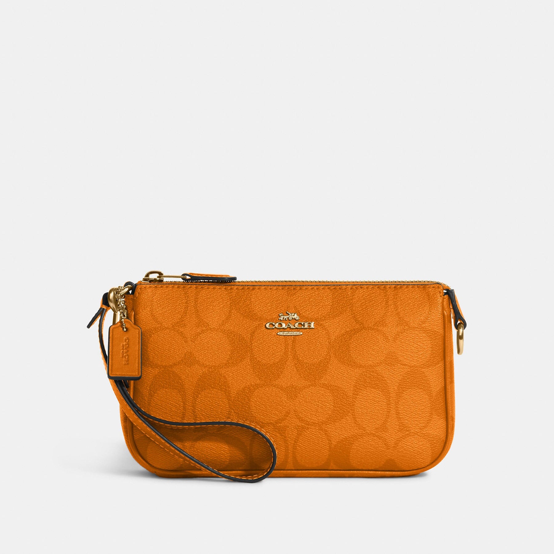 NWT Coach C3308 outlet IMNXU NOLITA 19 IN SIGNATURE CANVAS Gold/Light Orange