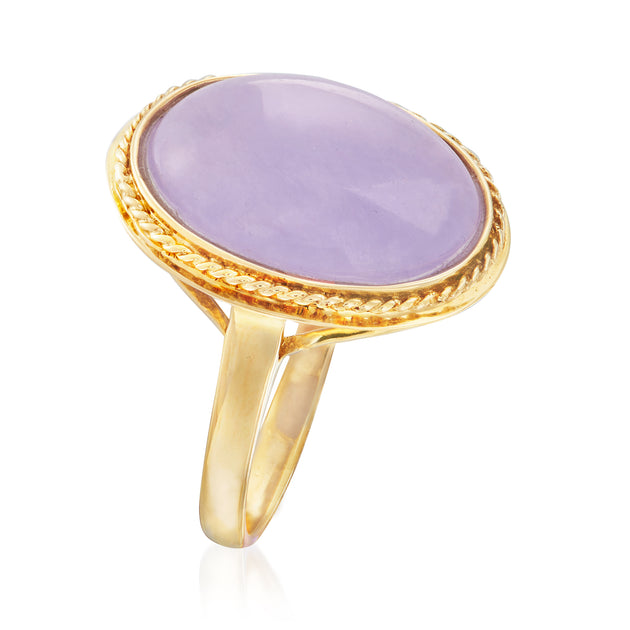 Ross-Simons Lavender Jade Ring In 14kt Yellow Gold | ShopSimon