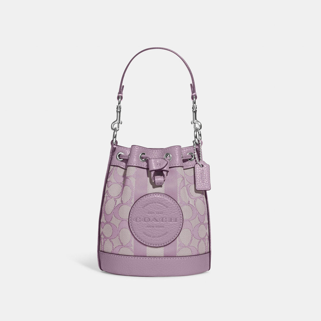 Coach Dempsey shops Drawstring Bucket Bag In Signature Jacquard With Stripe And patch