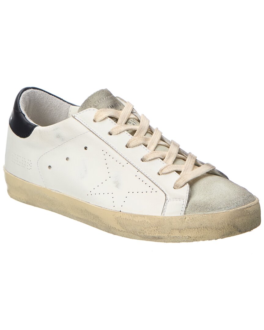 ★Golden ★ Superstar Brown Tab Leather Sneakers White Women's Super-Star in nappa leather with perforated star and