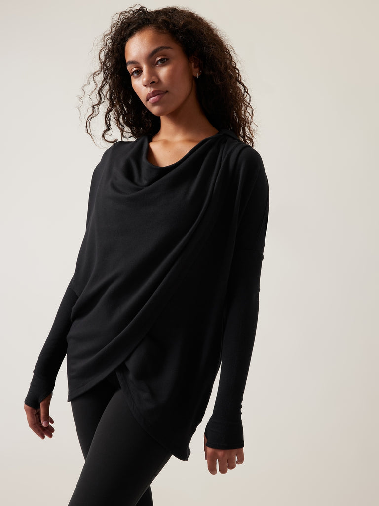 Athleta Purana Wrap Sweatshirt Size on sale L