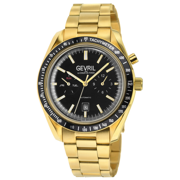 Gevil Gevril Lenox Automatic Men's Watch Black Dial Black Subdials Day/date ...