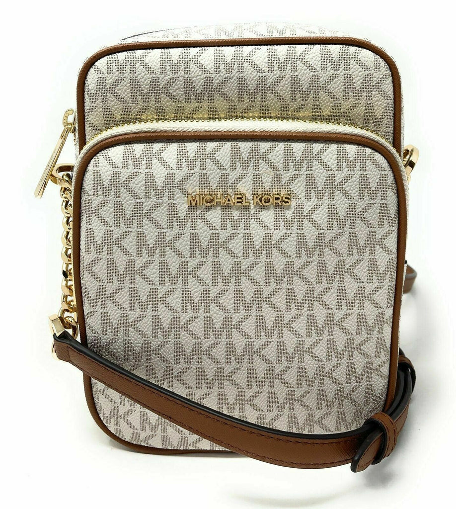 NEW hot Michael Kors Jet Set Small Blush PVC Crossbody Tech Attachment Handbag Logo