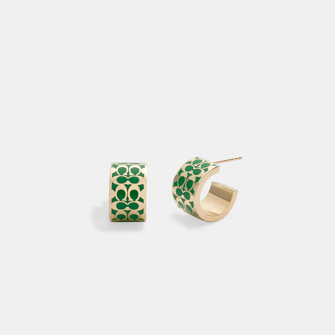 Coach Outlet Signature Huggie Earrings | ShopSimon