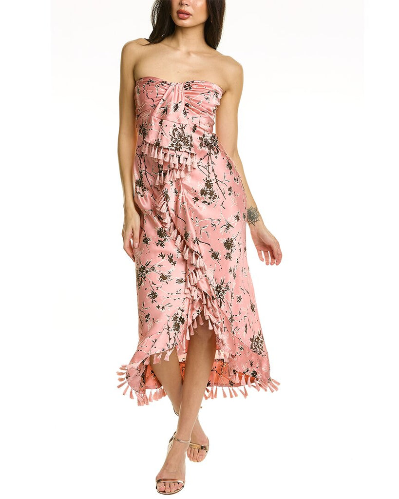 Cinq a Sept Wildflower Elise Silk Midi Dress ShopSimon