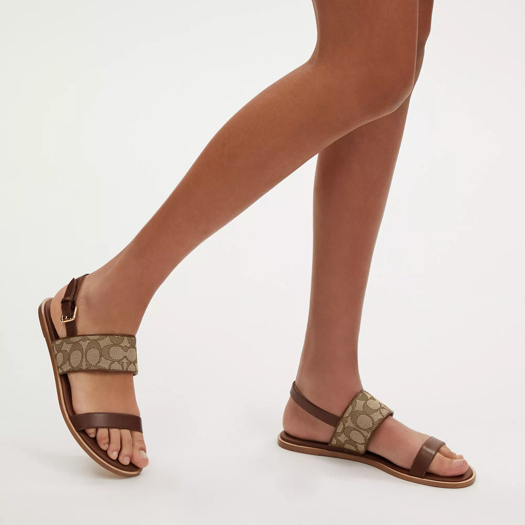Coach Outlet Harley Sandal In Signature Jacquard | ShopSimon
