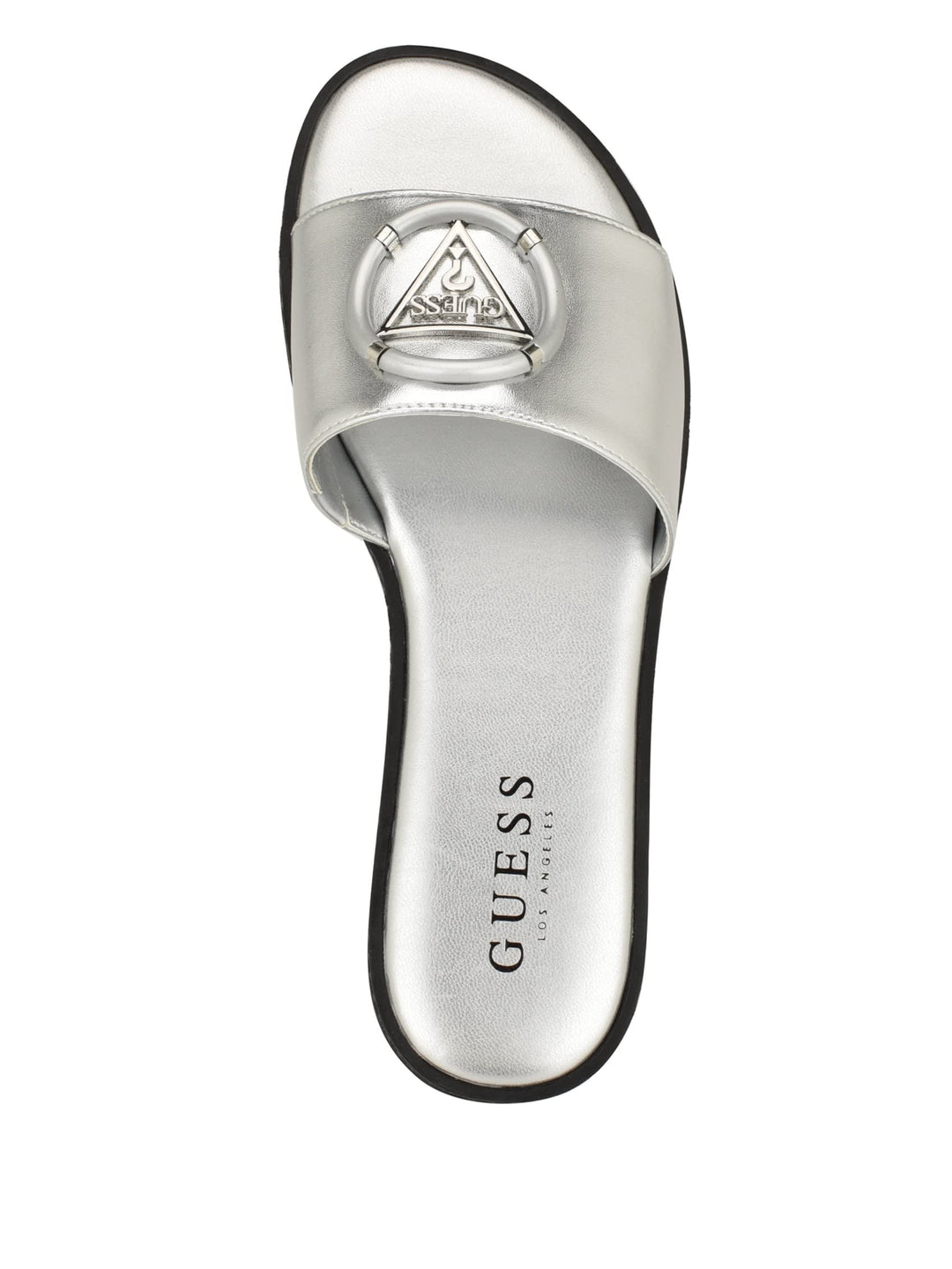 Guess Factory Magnify Faux-Leather Beach Slides | ShopSimon